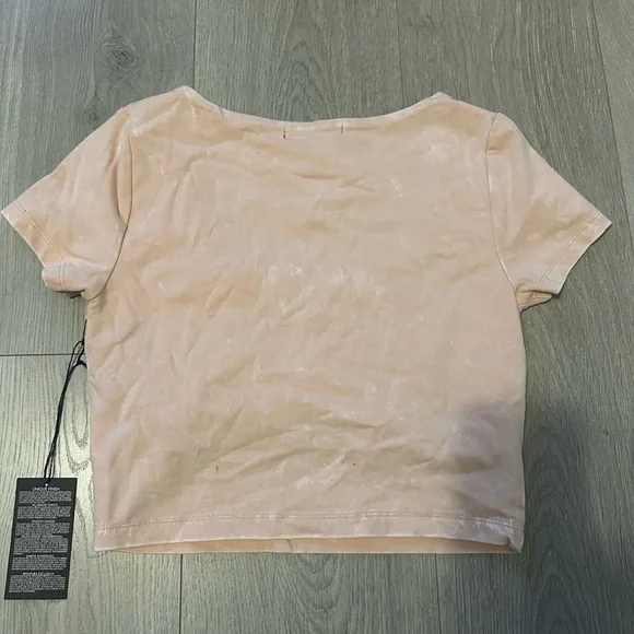 Zara Light Pink Cropped T-Shirt - Picture 3 of 3